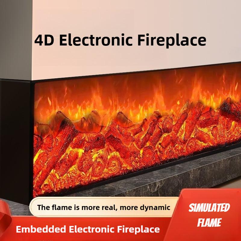 LED Simulation Flame European Style Electric Fireplace Embedded Decorative Cabinet Home Heater Hotel 4D Electronic Fireplace