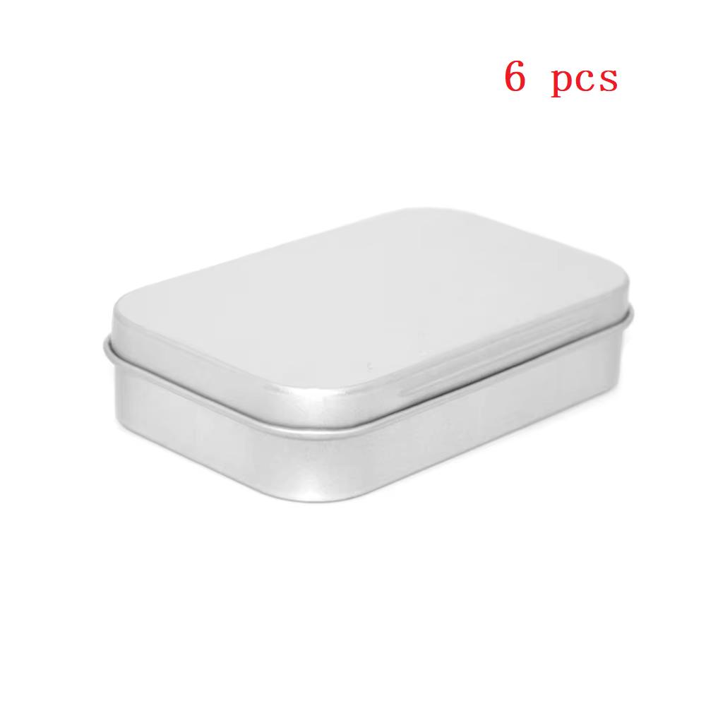 Metall Rechteckige Leere Mini Zinn Box Weißblech Push Candy Pille Fällen Bins Jar Klapp Behälter Kleine Organizer Lagerung Box