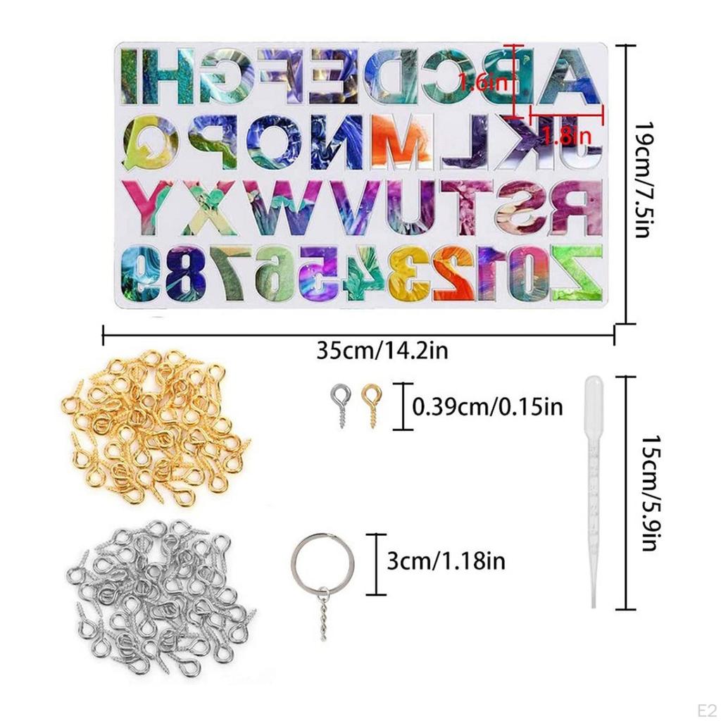 Alphabet Resin Set Letter Casting for epoxy Keychains Crafts Jewelry