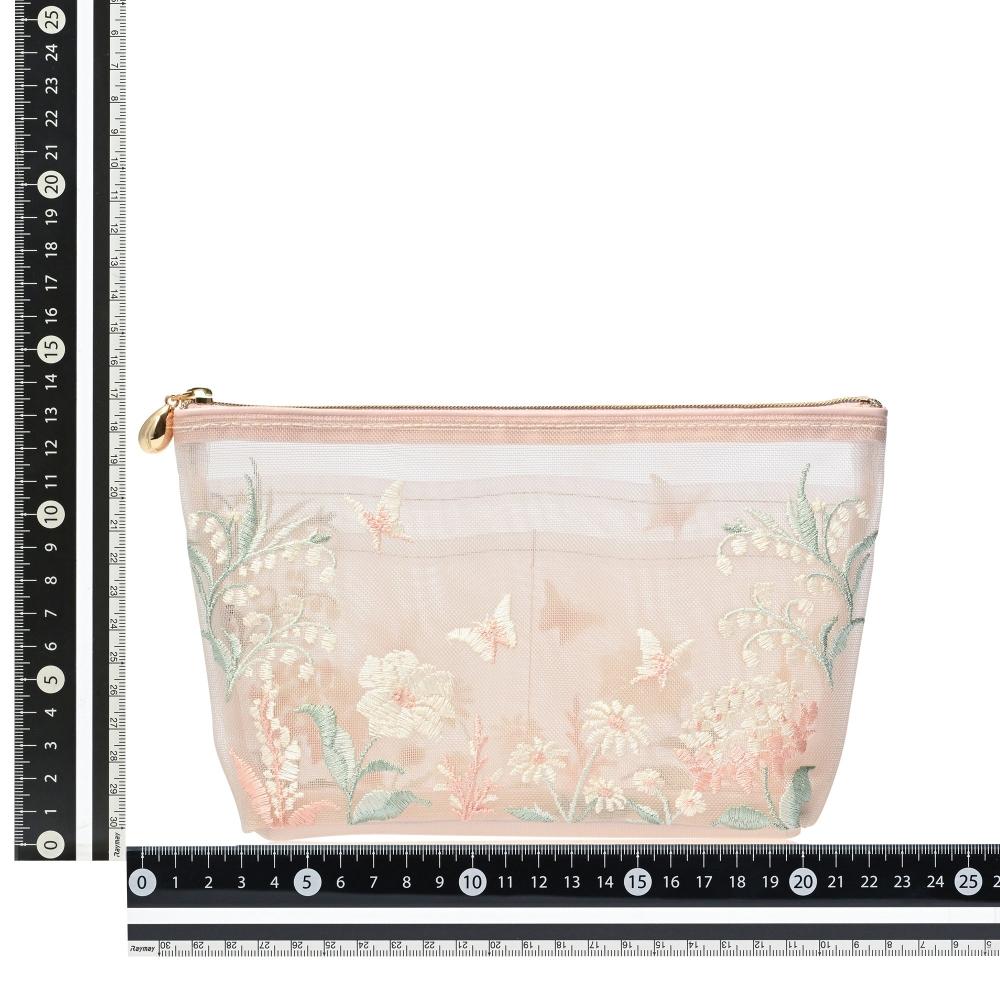 Franc Franc Japan Mesh Embroidered Pouch L Pink