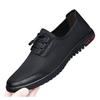 Summer new men's fly-woven mesh breathable casual shoes black flat-bottomed lightweight men's shoes