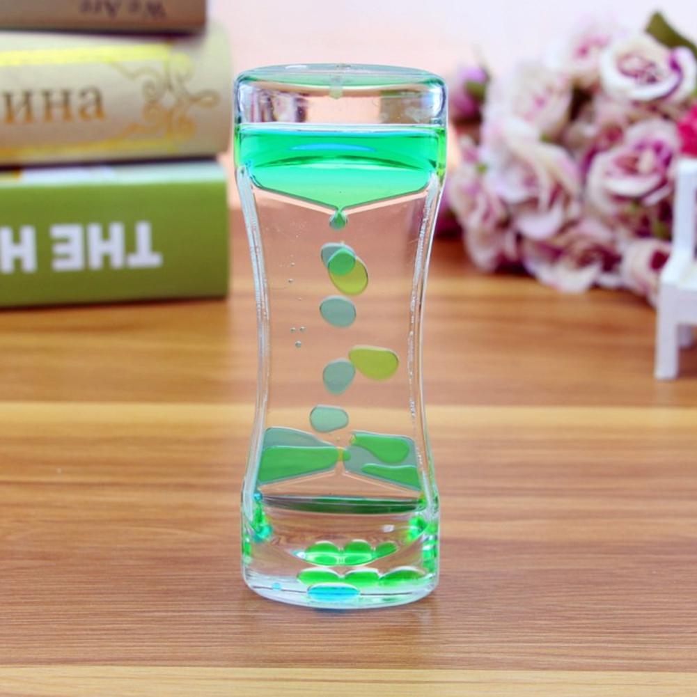 Double Color Sand Hourglasses Colorful Liquid Timer Anxiety Relief Liquid Motion Timer Bubble Timer Oil Hourglaslock Home Decor