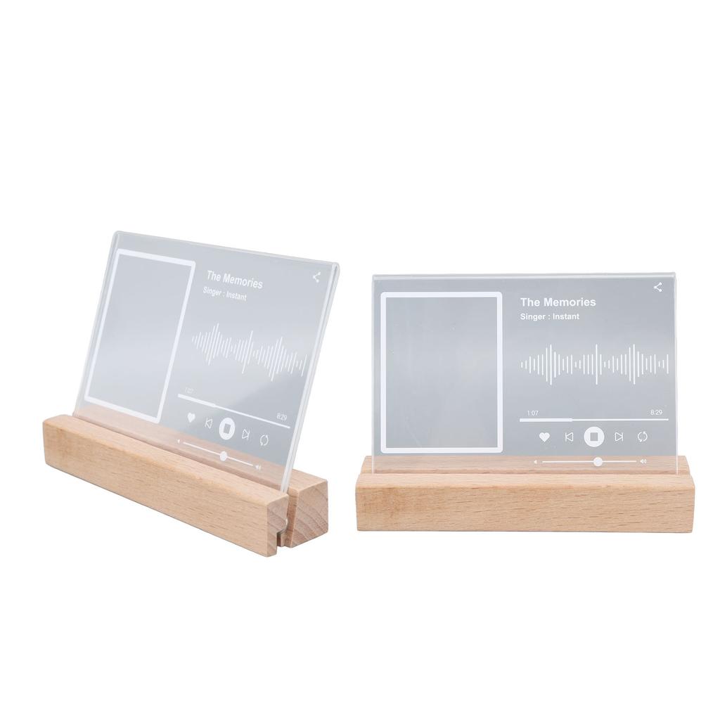 3in Lighted Music Stand Mini Photo Frame Transparent Acrylic Light Emitting Photo Frame