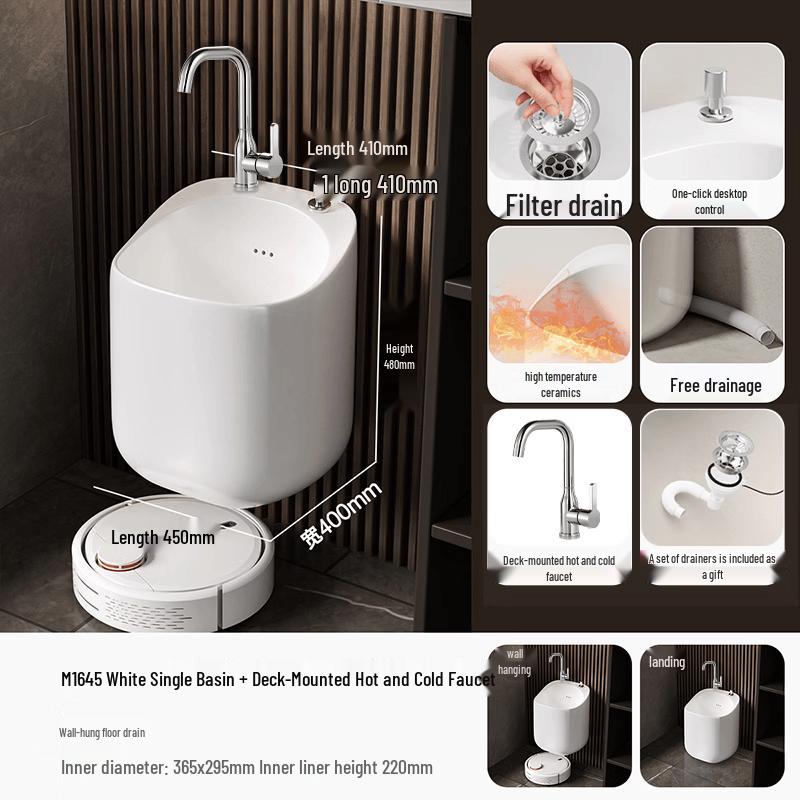 Ying Tang 45x40x48cm Wall & Floor Mount Mop Sink