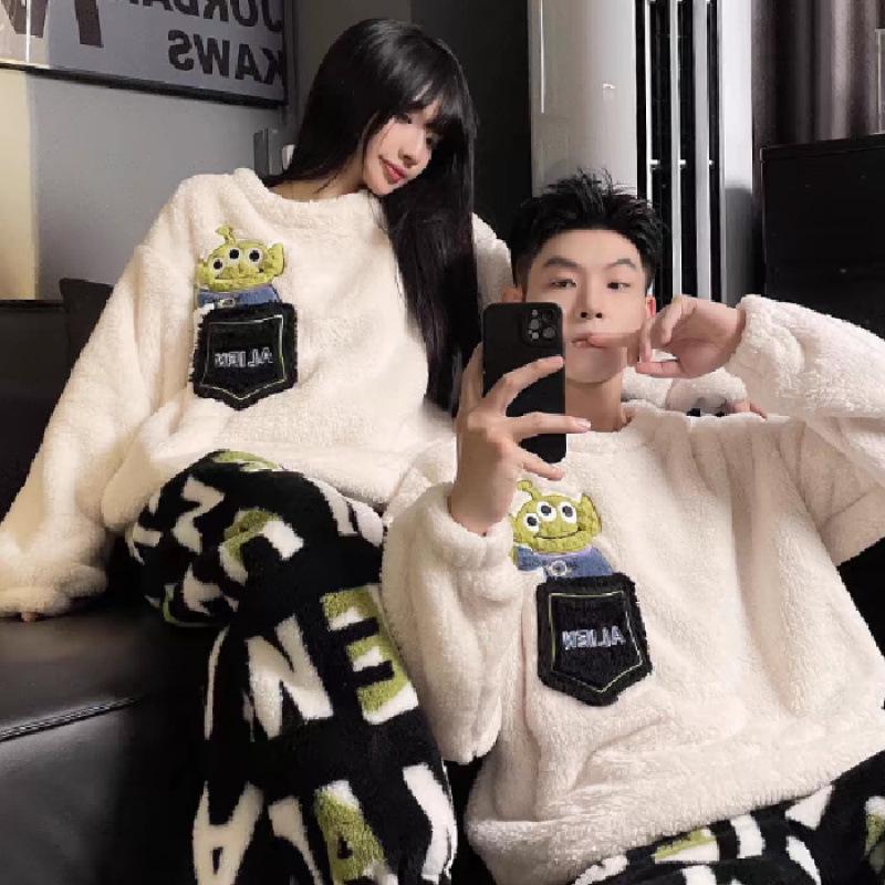 

«Осенне-зимняя фланелевая пижама кораллового флиса для пар» Men s 2XL