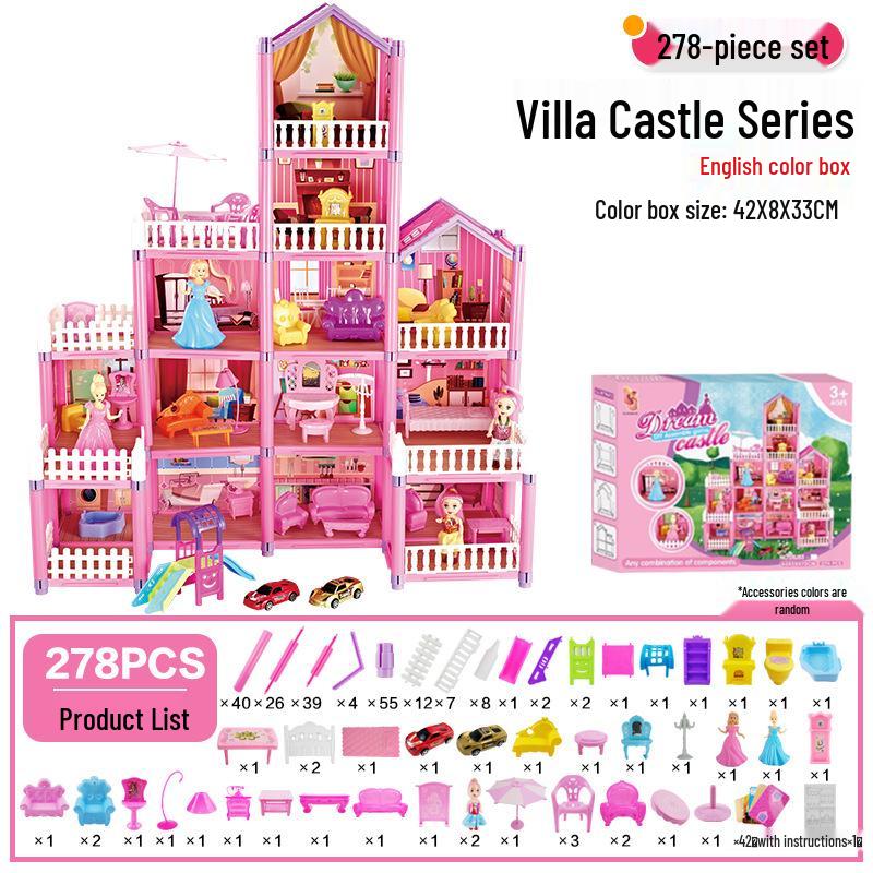 Princess Dream Castle: Big Villa Playhouse for Girls - Fun Role-Playing and Building Set