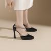 - Temperament Is Not Tired of Feet, Rivet High-heeled Sandals, New Summer Pointed Thin-heeled Waterproof Table High-heeled Shoes