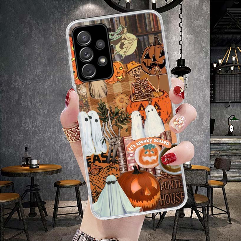 October Fall Halloween Spooky Pumpkin Phone Case For Samsung Galaxy A71 A51 A41 A31 A21S A11 A70 A50 A40 A30 A20E A10S A20S A6 A