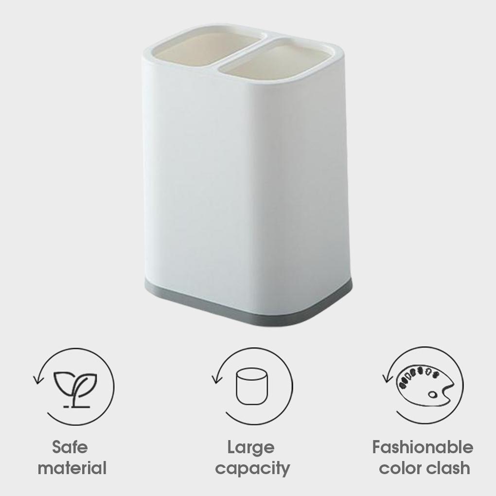 Chopsticks Storage Holder Box Double Grids Fork Spoons Countertop Tableware Organizer Draining Household Shelf