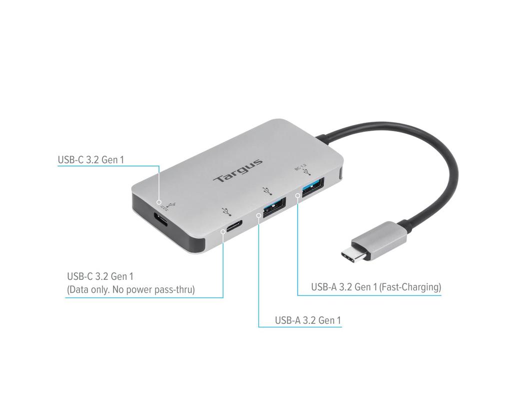 Targus multiport hub ports x ports x with 100W PD Domestic authorized distributor product USB-C (USB-A 2, USB-C 2, pass-through) ACH228AP-51