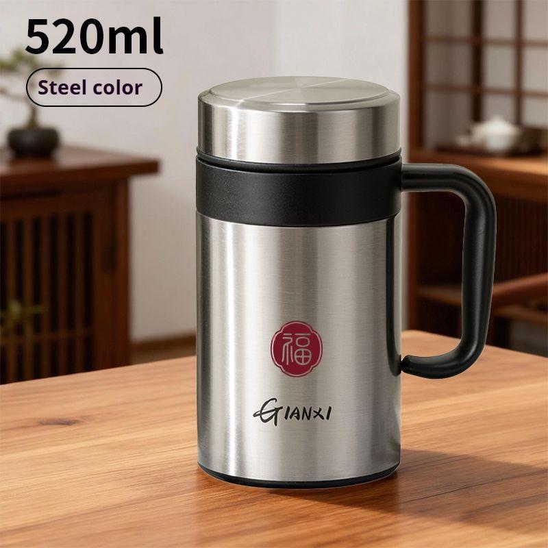 Gianxi Men'S And Women'S Tea Cups With Handles Men'S Cups With Handles 304 Stainless Steel Large Capacity Insulation