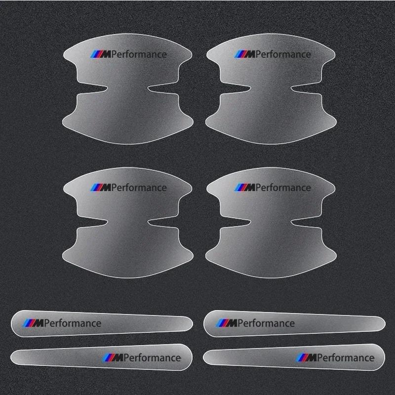 8x przezroczyste naklejki ozdobne na miseczki pod klamki drzwi samochodowych z PVC dla BMW serii 1 3 5 X1 X4 X5 X7 G20 G38 F20 F39 F48 E46 E60 E36 E39