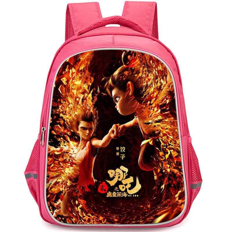 Nezha 2 Mo Tong Nao Hai Ao Bing Girls School Backpack Lightweight Oxford Bookbag Large Capacity For Elementary Students