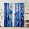 2pcs   Curtains Digital Printed 2D Print Blue Dolphin Print Machine Washable Polyester (without Rod) Art Deco Festive Use for