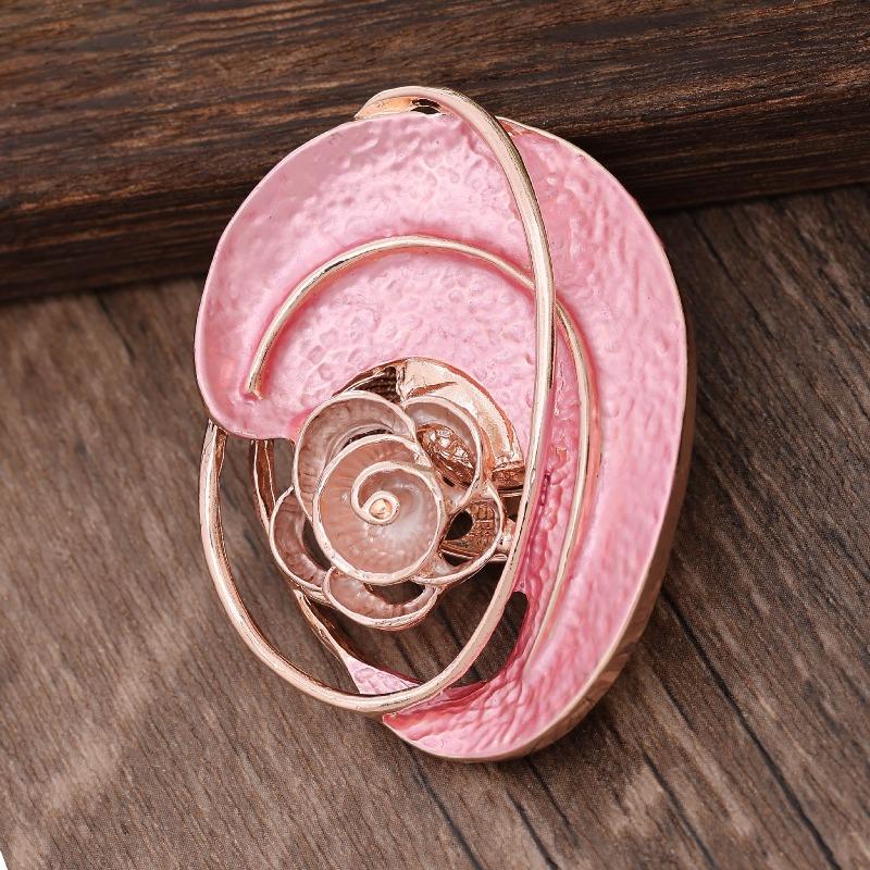 Heiß verkaufende emailierte geometrische Blume magnetische Brosche, modische kreative Blumenbrosche für Damen