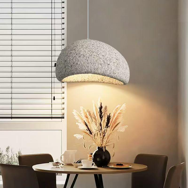 Wabi-Sabi Rock Grey Pendant Light for Dining, Living, Hotel, Villa, Bar, and High Ceilings
