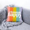 Joyful Happy Cushion Cover Premium Comfort Reversible Pillow Cove Two In One Design for Any Room  Car Interior