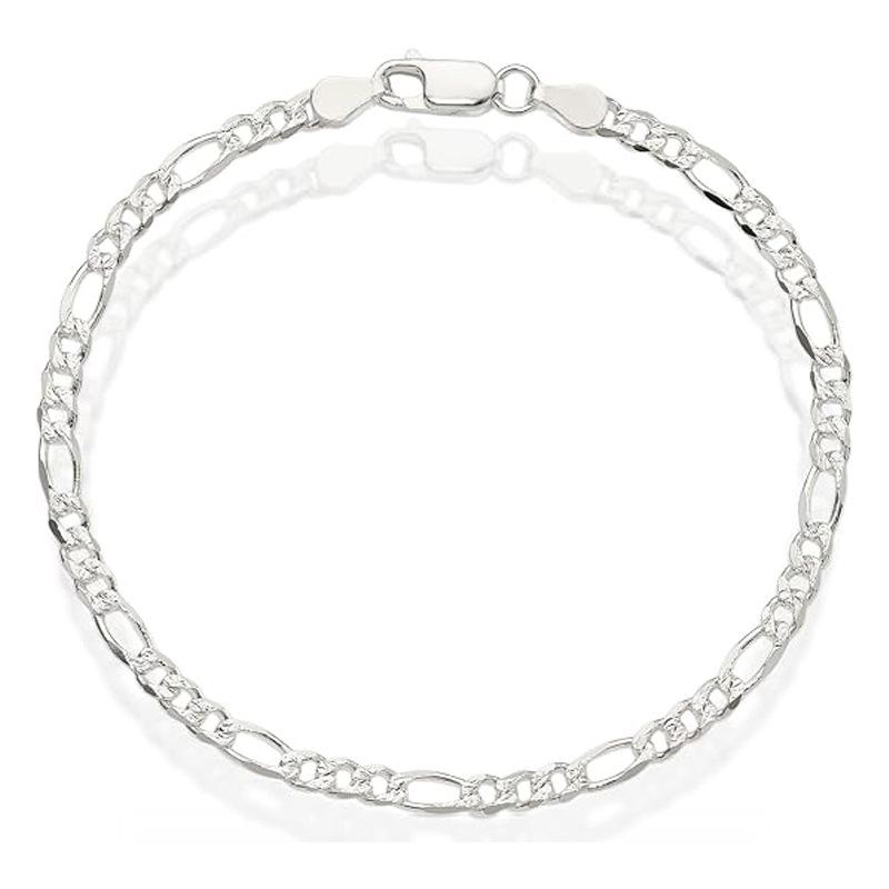 6mm Men's Hip Hop Textured Figaro 3:1 Cuban Chain Necklace - Stainless Steel Accessories