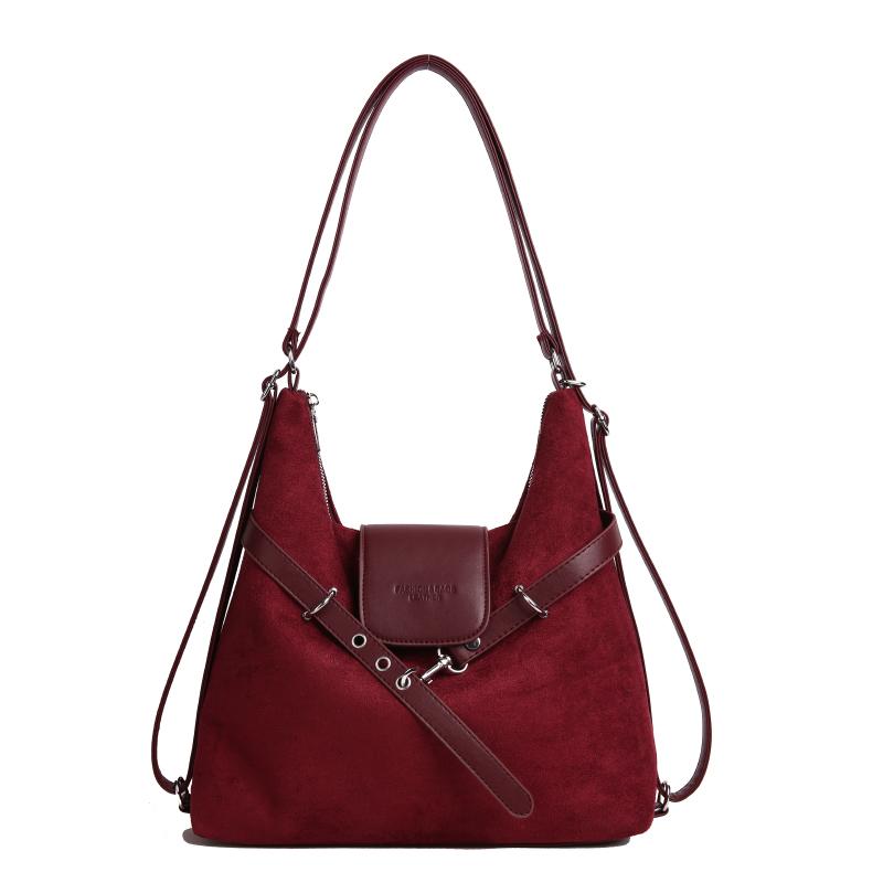 Vintage Fashion Backpack Women Faux Suede Daily Casual Shoulder Bag Designer Luxury Crossbody Bags Shopping Travel Handbags