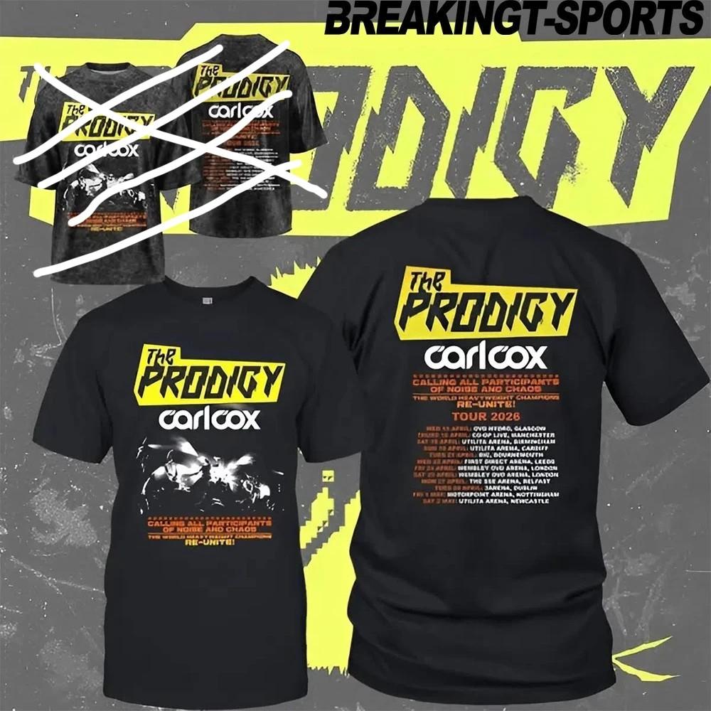 2 Seiten The Prodigy Carl Cox Tour 2026 Schwarzes Baumwollhemd H660 XXXXL gray
