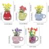 Cute Plant Fridge Magnets Tiny 3D Plant Vase Flower Vase Refrigerator Magnets for Refrigerator Decoration Kitchen Office