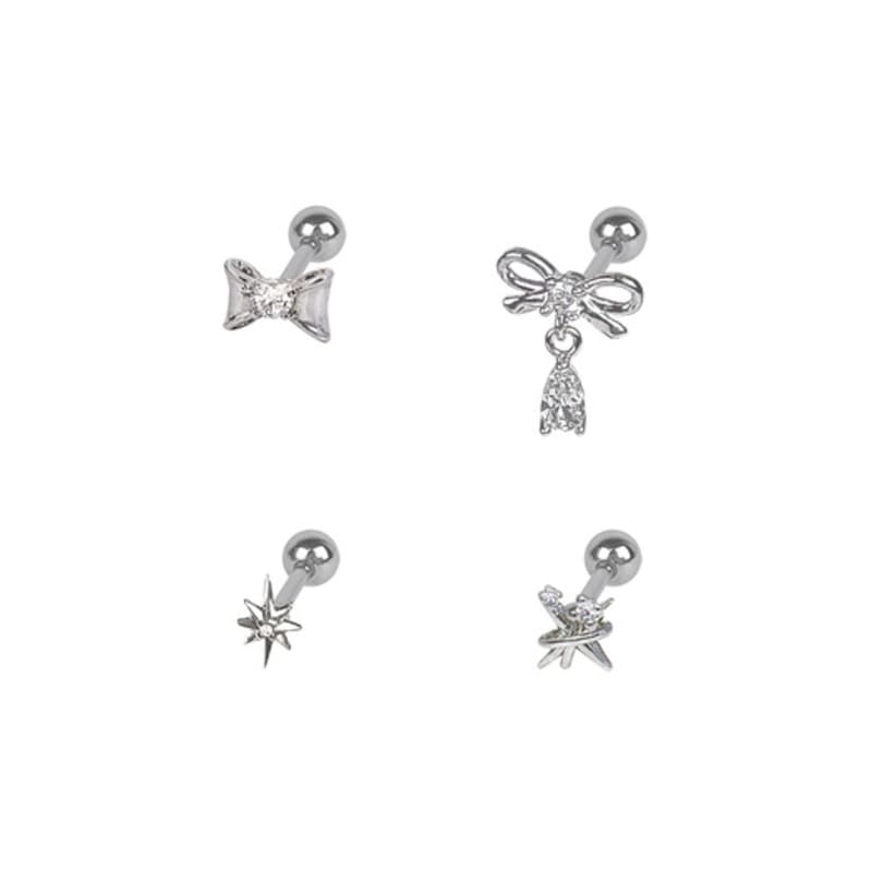 VVV [SET] Cubic Ribbon Drop Piercing