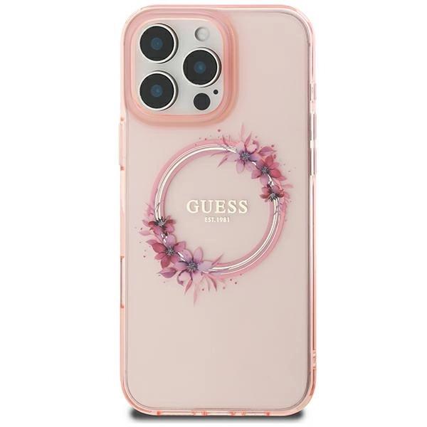 Guess Guhmp16Shfwfcp Iphone 166.1 Różowy/Pink Hardcase Iml Flowers Wreath Magsafe