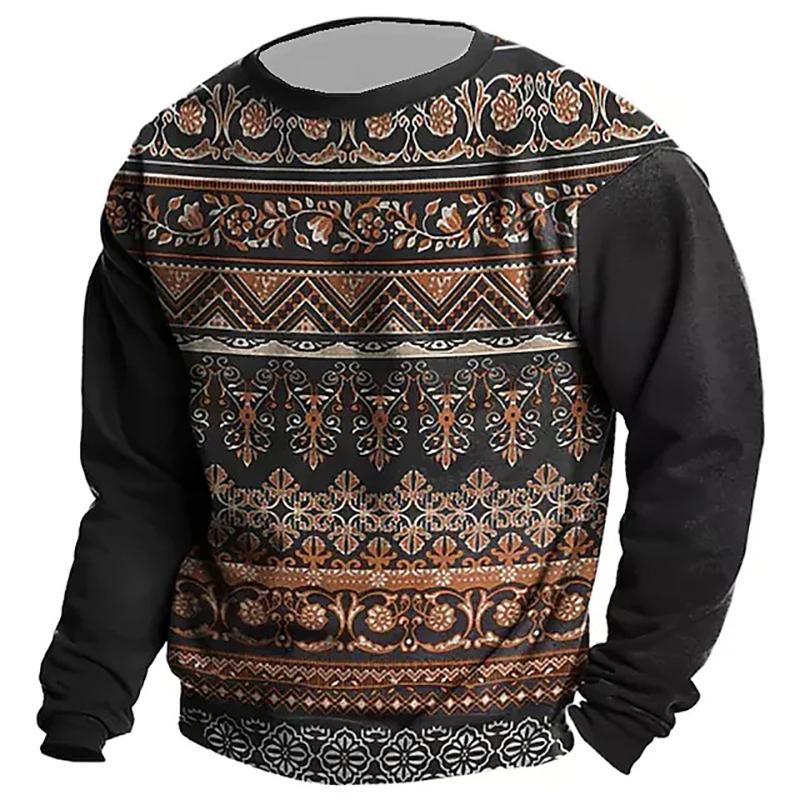 Fashion Bohemian Floral 3D Print T Shirts Men Woman Retro Casual Long Sleeved T-shirt Oversized Harajuku Kids Tees Tops Clothing