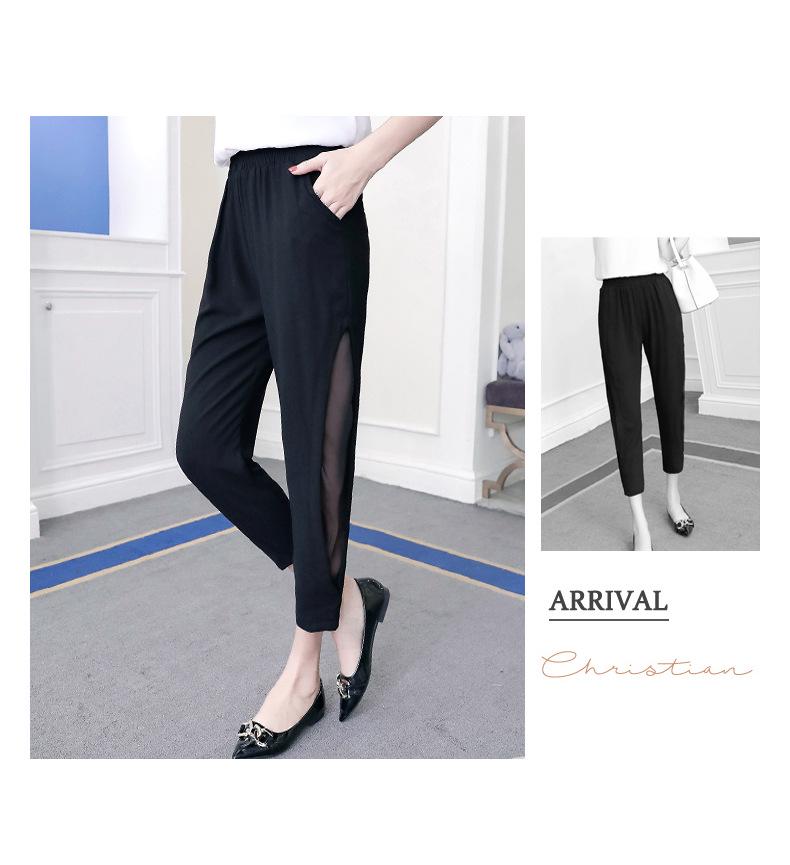 2025 Slimming Korean-Style Sun Protection Lantern Harem Pants with Side Slit - Plus Size Cropped Casual Women’s Pants for Spring/Summer.