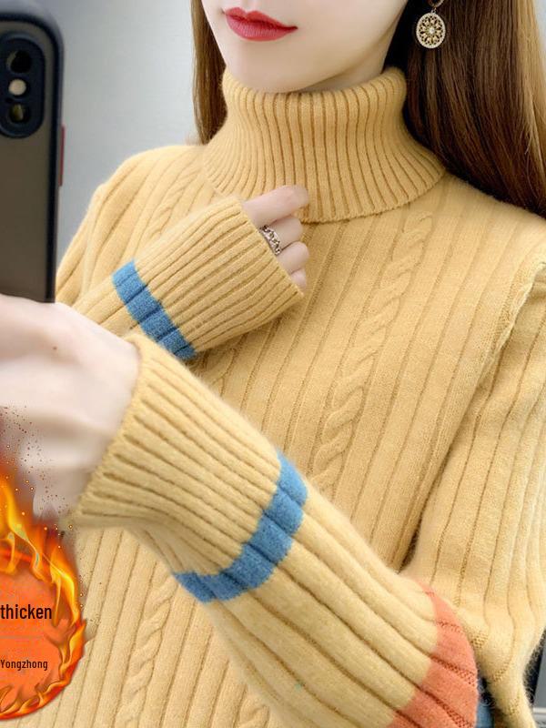 Damen Rollkragen Dick Gestrickter Pullover - 2024 Winter Warme Unterwäsche & Stilvolles Oberteil