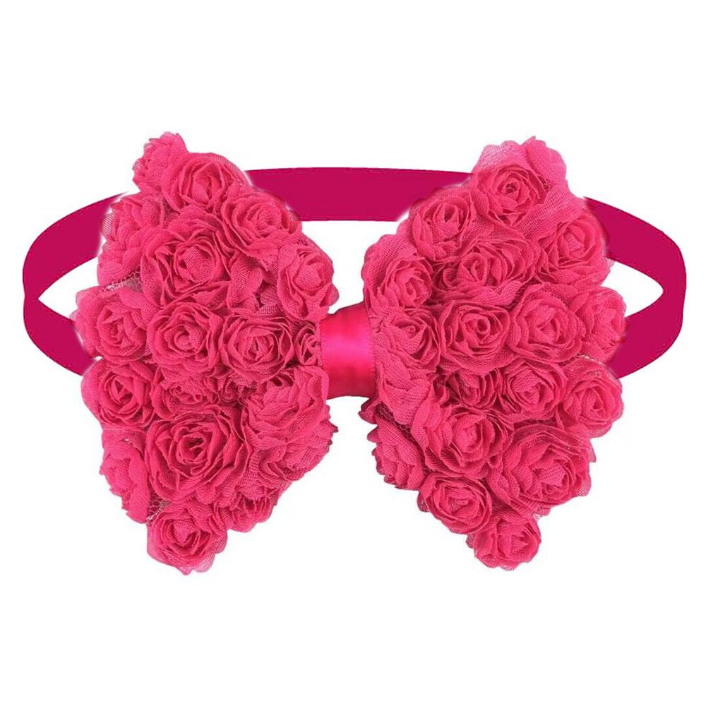 30pcs Valentine's Day Large Dog Bow Tie Pet Dog Grooming Product Chiffon Rose Style Dog Necktie Pet Supplies Dog Accessories
