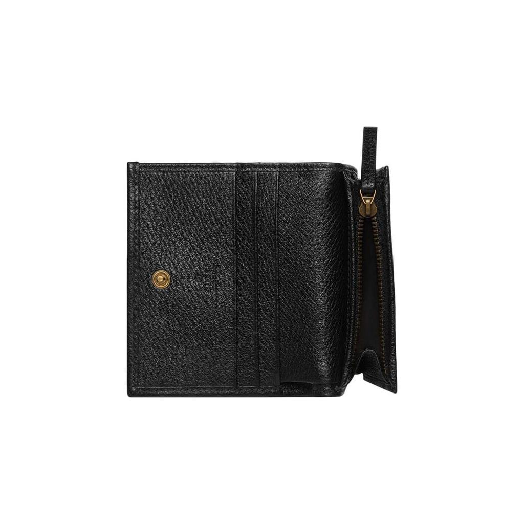 GUCCI GG Marmont Leather Wallet Small Women's Black 499783-CWGHT-8230