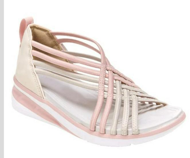 

2023 Новые женские римские сандалии-клинья больших размеров с открытым носком Size 42 розовый