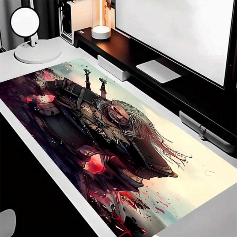Das W-Witcher 3 Wild Hunt SPIEL Thema Premium Rutschfestes Mauspade mit Genähten Kanten, Strapazierfähiges Gummi-Material, für Schreibtisch & Gaming Tolle Geschenke