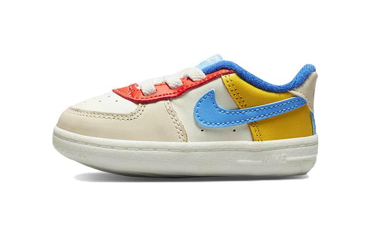 

Nike Force 1 Slip Resistant, Abrasion Resistant, Lightweight Low top Toddler Shoes White Blue Infant And Toddler DM1018-100 19.5