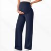 High Waist Maternity Pants,High Elastic Breathable Straight Wide Leg Trousers With Belly Support,No Tight Pressure On Abdomen For Pregnant Women