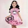 Popular Kawaii Summer Children's New Fashion Girl Dress Comfortable Home Outdoor Cartoon Cute Hello Kitty