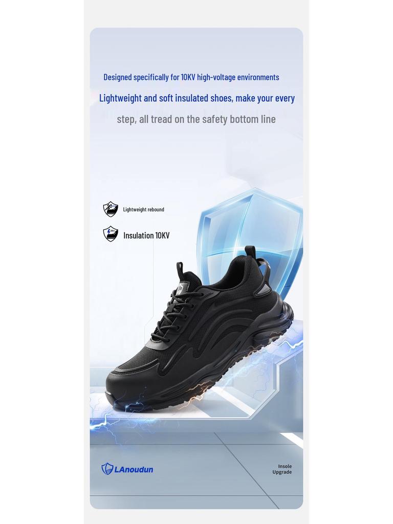 Blue Gull Shield Insulated Safety Shoes for Men - 10KV Electrician, Anti-Smash, Anti-Puncture, Carbon Fiber/Fiberglass Toe.