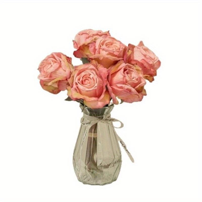 1Pc Baked Edge Greek Rose Artificial Flower Bouquet for Wedding Home Decoration Holiday Decoration Valentine's Day Gift Birthday