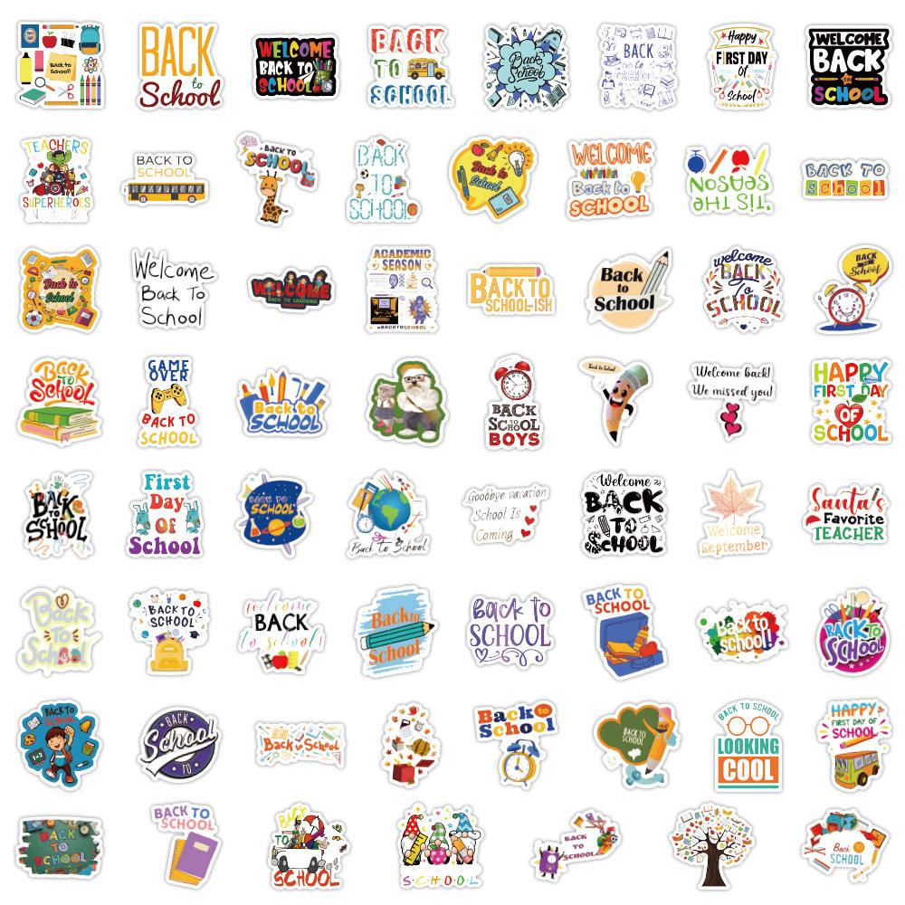 60 School Supplies Graffiti Stickers DIY Backpack Guitar Suitcase Computer Waterproof Stickers