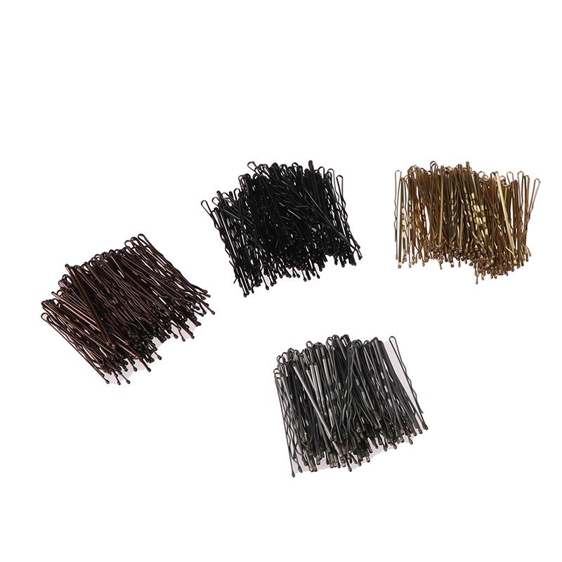 100Pcs Wedding Hair Clips Barrette Hairpins Black Side Wire Folder Styling Tools