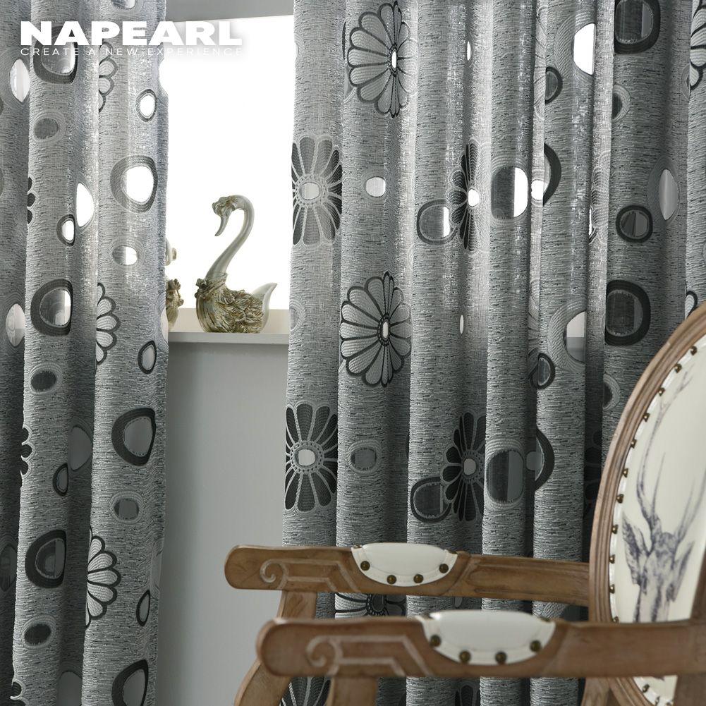 1 Stück NAPEARL Eleganter Blumen Jacquard Tüllvorhang für Schlafzimmer Wohnzimmer Fenster Heimdekoration