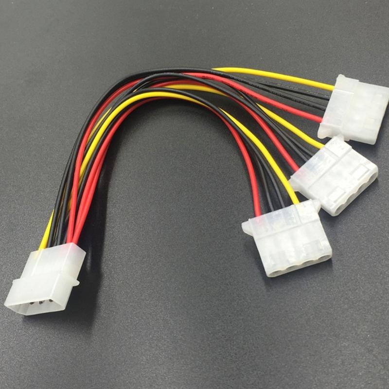 4Pin Stecker auf Dreifach Buchse Adapterkabel für Computergehäuse Stromversorgung Erweiterung