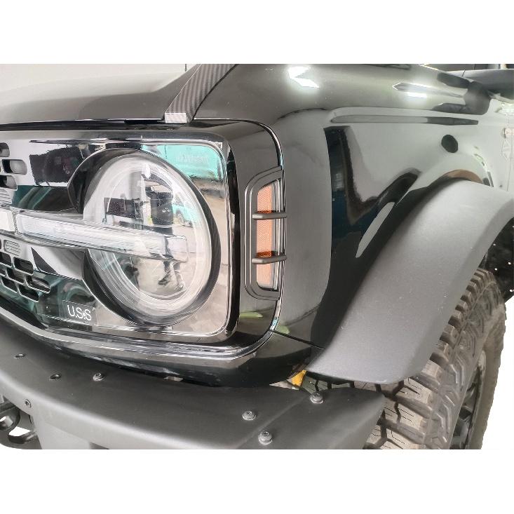 Car Front Wheel Eyebrow Lamp Decoration Protector Cover Fit LED Light Source for Ford Bronco -2023 Lamp Hoods