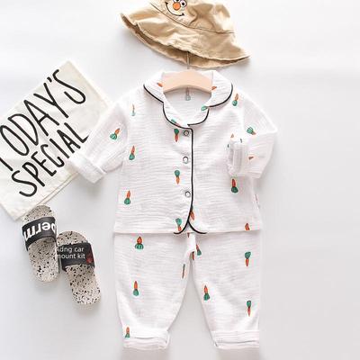 CA56 Mufului Kinder Koreanischer Stil Frühher Herbst Lange Pyjamas - Atmungsaktive Homewear-Anzüge für Jungen und Mädchen.