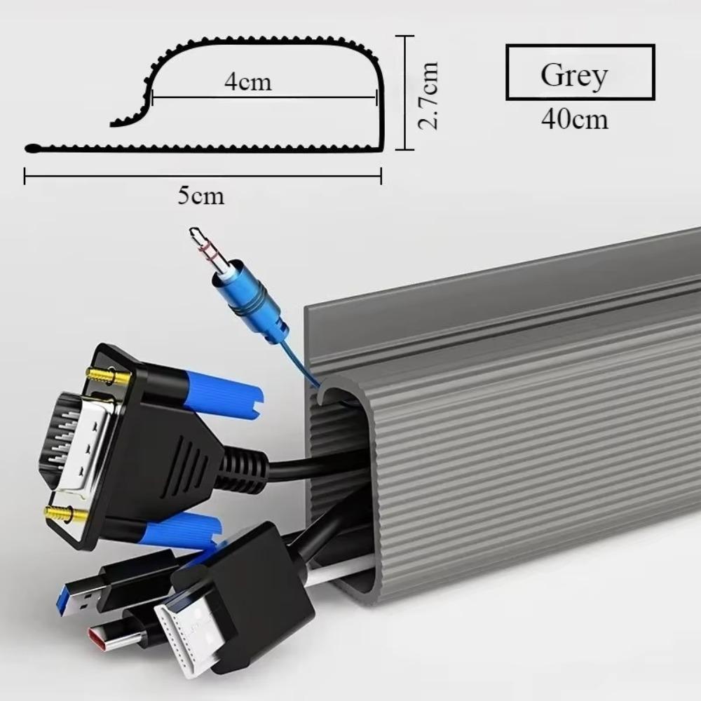 Self-Adhesive Cable Organizer PVC Under-table Cable Duct for Home Office Wire Organizer