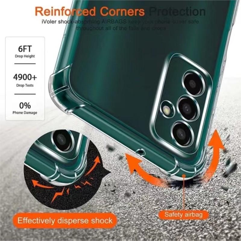 1.5MM Thick Air-Bag Clear Case For Samsung Galaxy A13 A23 A33 A53 A73 A14 A24 A34 A54 A22 A32 A52 A52S A72 4G 5G Cover Fundas