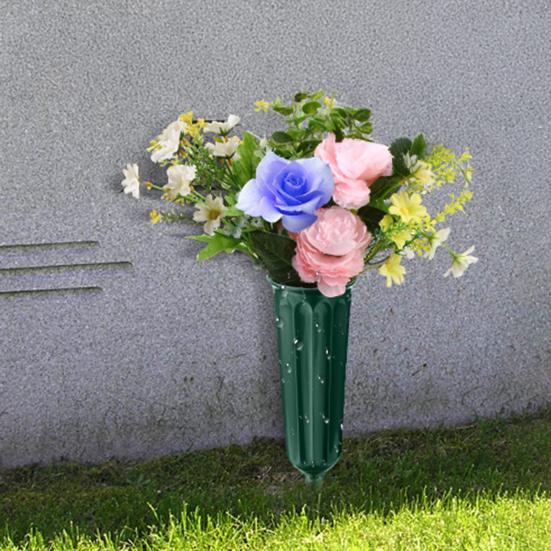 Gravstedsvase med stang Værbestandig Blomstervase Gravsted Blomsterholder Utendørs Hage Gressplen Minnesmerke Dekorasjon