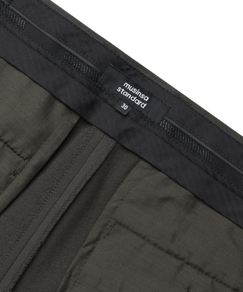 MUSINSA STANDARD Heavyweight Fleece-Lined Tapered Hidden Elastic Waist Length Slacks [Van Dyke Brown]
