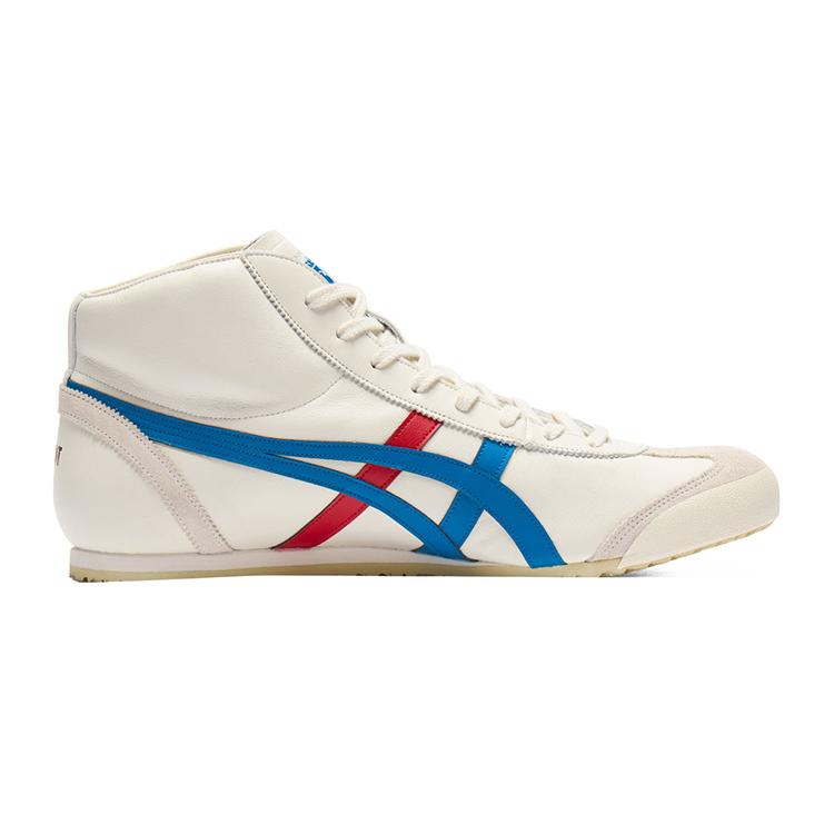 ONITSUKA TIGER Mexico Mid Runner Sports Retro Durable Mid-Top Lifestyle Casual Shoes Unisex Sneaker Beige Blue 1183B577-103